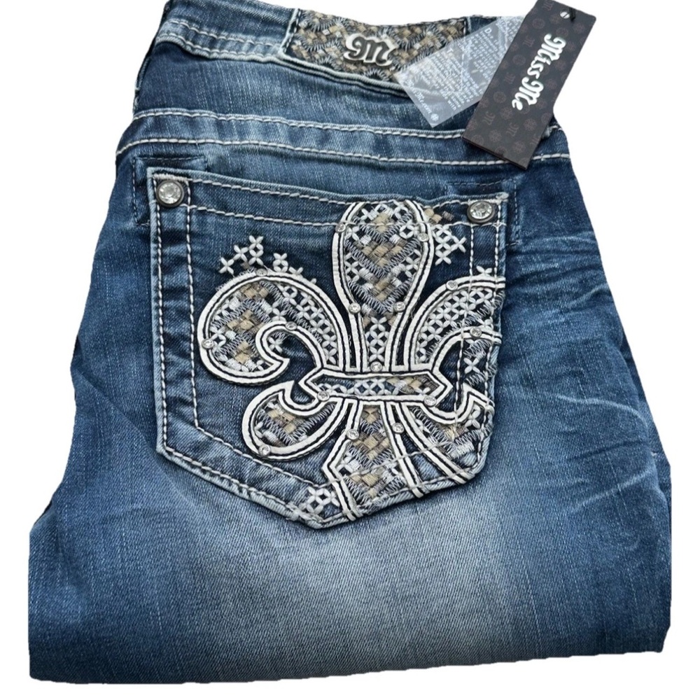 Miss Me Women's Mid Rise Skinny Stretch Denim Slim Fit Blue Jeans 28x30